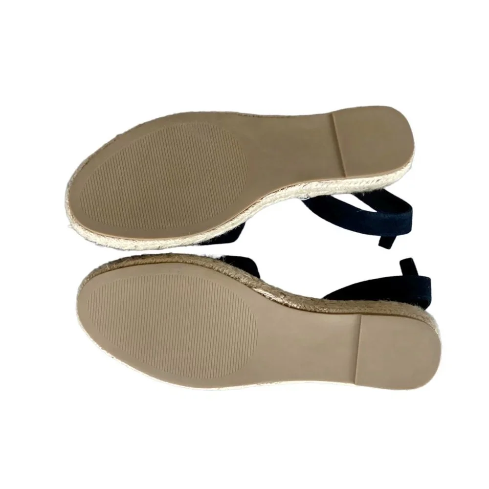 Steve Madden women's Lesko Espadrille flat size 10 black suede - Picture 5 of 6